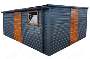 Blechgarage 5x5m - Gartenschuppen Werkzeugschuppen Hohe Qualität ID564