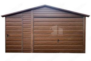 Blechgarage 4,5x6m + Überdachung 1,5m - Stahlhalle - Garage nach Maß ID564