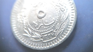 N4-Osmanische Münze 1 Stück ,Sultan Mehmed V Resat-1910(1327) 4.Reg.Jahr-5 Para-Festpreis 13  ,Topzu Bild 2