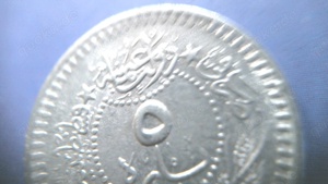N4-Osmanische Münze 1 Stück ,Sultan Mehmed V Resat-1910(1327) 4.Reg.Jahr-5 Para-Festpreis 13  ,Topzu Bild 3