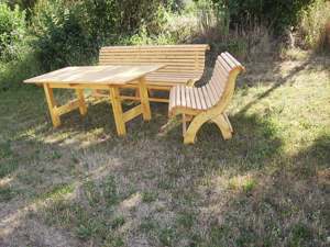 Gartenbank Hausbank Sommerbank fertig lasiert ca 2,5 m Bild 5