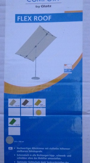 Sonnenschirm SUN COMFORT Flex roof ca. 210 x 150 cm leuchtend gelb rechteckig Sichtschutz Bild 7