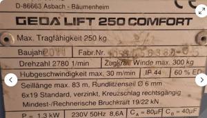 Dach-Auzug GEDA LIFT 250 Comfort,3x genutzt für PV-Module auf Dach gehoben Bild 3