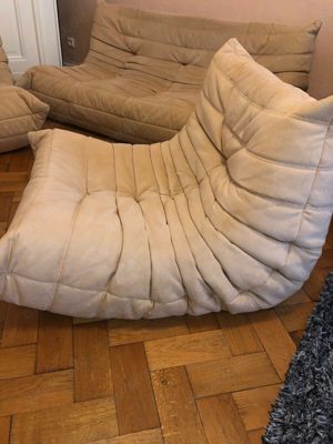 couch set Ligne Roset Togo 3-Sitzer & 2 Sessel gebraucht Sofa Sandrosé Bild 6