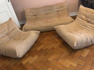couch set Ligne Roset Togo 3-Sitzer & 2 Sessel gebraucht Sofa Sandrosé Bild 5