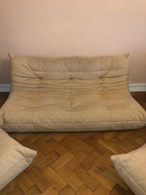 couch set Ligne Roset Togo 3-Sitzer & 2 Sessel gebraucht Sofa Sandrosé Bild 3