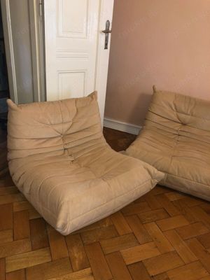 couch set Ligne Roset Togo 3-Sitzer & 2 Sessel gebraucht Sofa Sandrosé Bild 2
