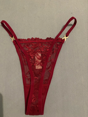 Sexy roter Slip Tanga getragen Damen Frauen Höschen Bild 2