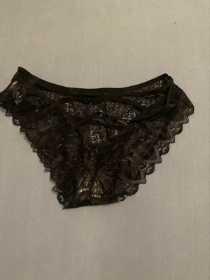 Getragene Unterwäsche Höschen Frauen string Slip Tanga M schwarz