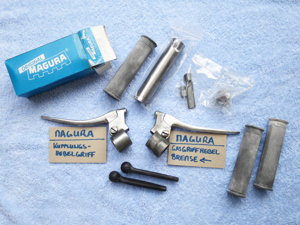 Magura Vergaser-Drehgriff komplett, Magura Bremshebel, Magura Kupplungshebel, 2x Magura Festgriffe