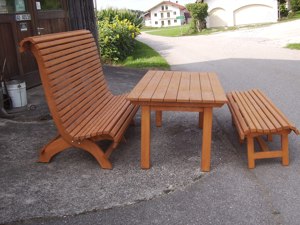Gartenschaukel Hollywoodschaukel " Dreisitzer " Fichte massiv fertig lasiert  Bild 7