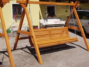 Gartenschaukel Hollywoodschaukel " Dreisitzer " Fichte massiv fertig lasiert  Bild 4