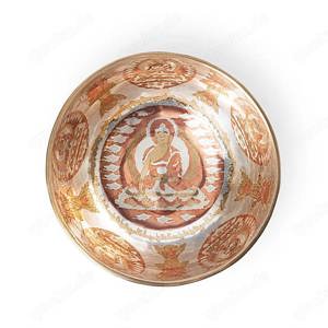 Klangschale versilbert und verziert