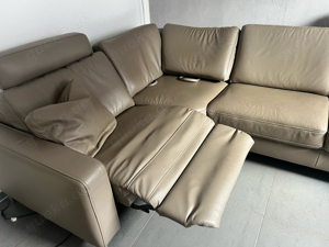 Hochwertige Moderne Ledercouch Beige 