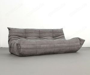 Togo Ligne Roset beton grau Alcantara, 5-teilig, neuwertig! Bild 2