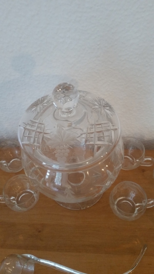 Altes Bleikristall Bowle Set, Bowle Service für 12 Personen