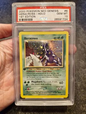 Pokemon Neo Genesis 1st. Edition Heracross Holo PSA 10 Gem Mint - POP 25 WOTC