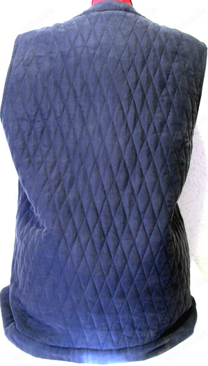 Elegante gesteppte Weste Gr. M dunkelblau mit Strass und Rautenstruktur - NEU Bild 5