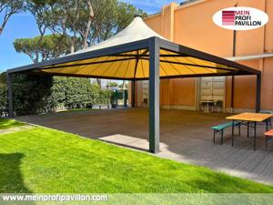 Pavillon 9x9 Überdachung Gazebo Pagodenzelt Festzelt Pvc Dach Restaurant Café Terrassenüberdachung Bild 3