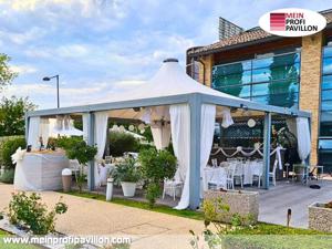 Pavillon 9x9 Überdachung Gazebo Pagodenzelt Festzelt Pvc Dach Restaurant Café Terrassenüberdachung Bild 4