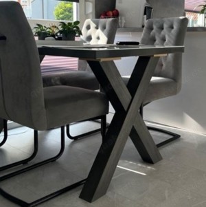 Tischfuß NEU 2x Tischgestell Kreuztisch anthrazit