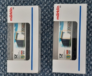 2x "MÄRKLIN H0 Deutsche Post Containerwagen" - 62853 - LIMITIERT