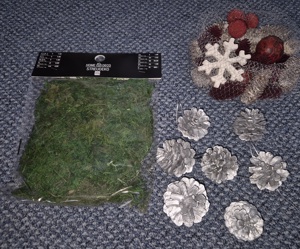 "X-MAS BASTEL-DEKO" - Moos, Tannenzapfen - Advent, Weihnachten - Äpfel, Sterne - Basteln, Dekoration