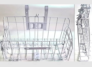 2x Fährrad-Körbe, weiß, klappbar, Metall, Satteltaschen, Fahrrad-Korb (NEU)