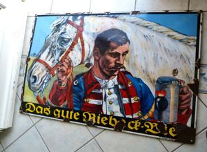 Uraltes Emailschild  Das gute Riebeck Bier  XXL Ausführung, Leipzig um 1920 !