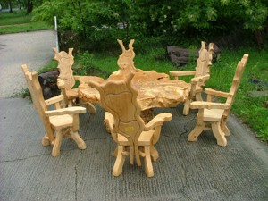 Komplette Garnituren aus echtem Massivholz für die Garten Bild 8