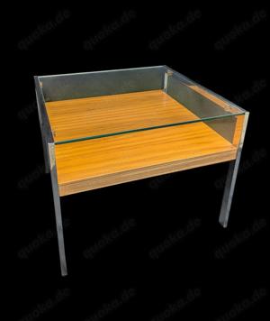 Beistelltisch der 70er (Chrom Holz) retro