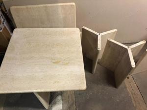 Travertin Wohnzimmertisch plus 2 Beistelltische