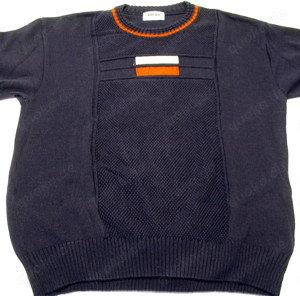 Herren Pullover Gr. 50 ammann Strickmoden - dunkelblau-rost-wollweiß - NEU Bild 2