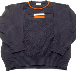 Herren Pullover Gr. 50 ammann Strickmoden - dunkelblau-rost-wollweiß - NEU