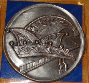 Z Einlage für Gravurschild aus Zinn f Ehrentafel Jubiläum Karneval noch unbenutzt Plakette Hier gibt