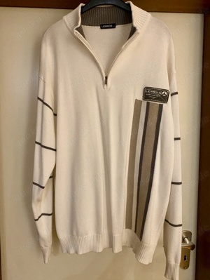 Lerros Herren 2XL  BW 61cm Troyer Pullover 100%BW Sweater Weiß Neu Bild 3