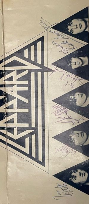 Def Leppard signierte Schallplattenhülle alle Originalmitglieder