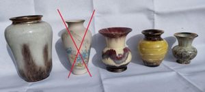 Haushaltsauflösug: Vasen mit Goldrand, 4 Stück, Vintage