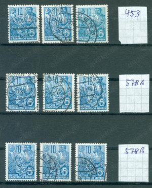 DDR gestempelt Nr. 453, 578 A, 578 B mit Original Poststempel.