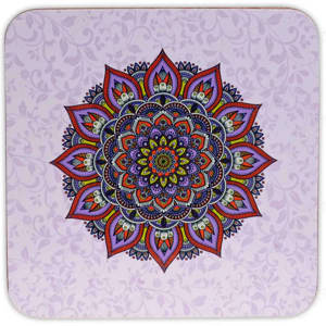 Mandala Untersetzer lila oder grün, Set 6 Stück Bild 3