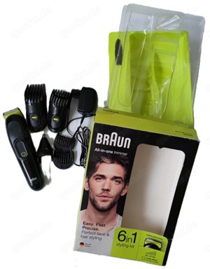 Braun 6-in-1 All-in-one Trimmer Bartschneider, mit Haar- und Nasentrimmer NiMH-Akku