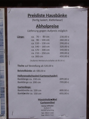 Gartenbank Hausbank Sommerbank Fichte massiv fertig lasiert Bild 4