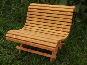 Gartenbank Hausbank Sommerbank Fichte massiv fertig lasiert Bild 2