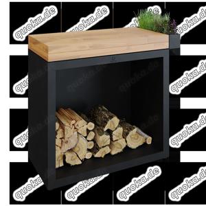 OFYR Butcher Block Storage 90 Black Teakholz