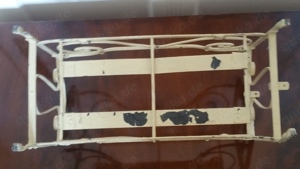 Antikes Puppenbett Metall mit Porzellan Keramik Puppe Bild 8