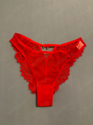 Getragene Damen Unterwäsche Rot String Slip tanga Frauen Bild 2