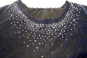 Festliches Lurex-Shirt   Pullover schwarz mit viel Glitzer ca. Gr. 42 Bild 2