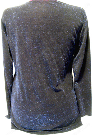 Festliches Lurex-Shirt   Pullover schwarz mit viel Glitzer ca. Gr. 42 Bild 4