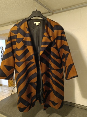 Damen Mantel H & M cognac-blau gestreift Gr.44 