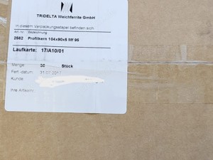 TRIDELTA Ferritkern 104x90x5 Mf95 - 36 Stück